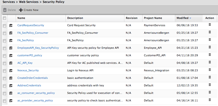 Adeptia Security Policy Interface